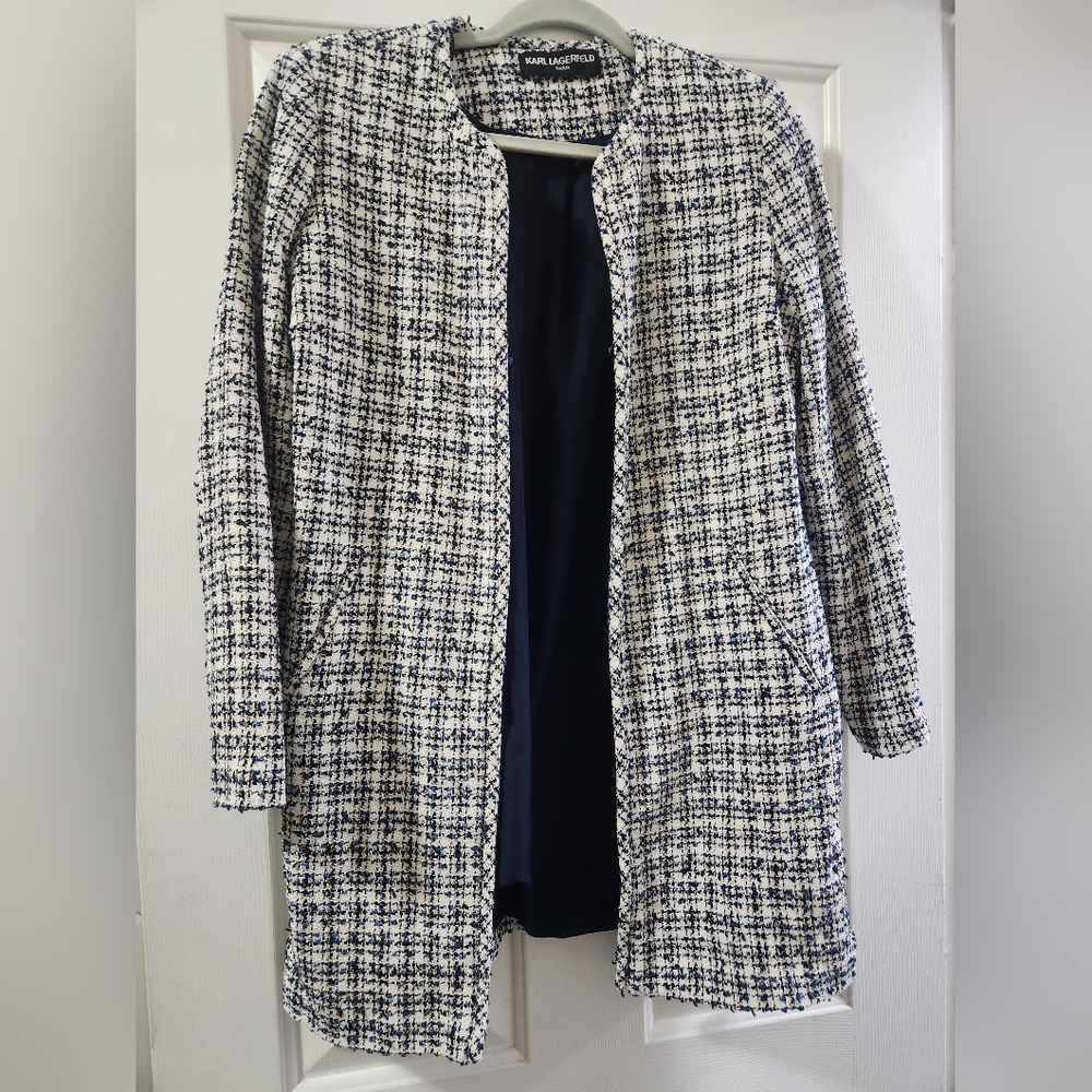 Karl Lagerfeld Black and White Blazer Timeless Style